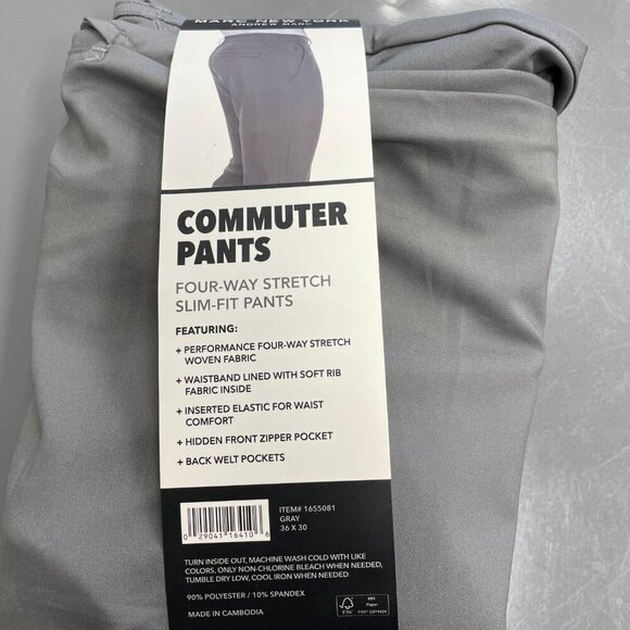NEW Marc New York Andrew Marc Men's 36x30  Gray Commuter Slim-Fit Pants Four-Way - Picture 7 of 9